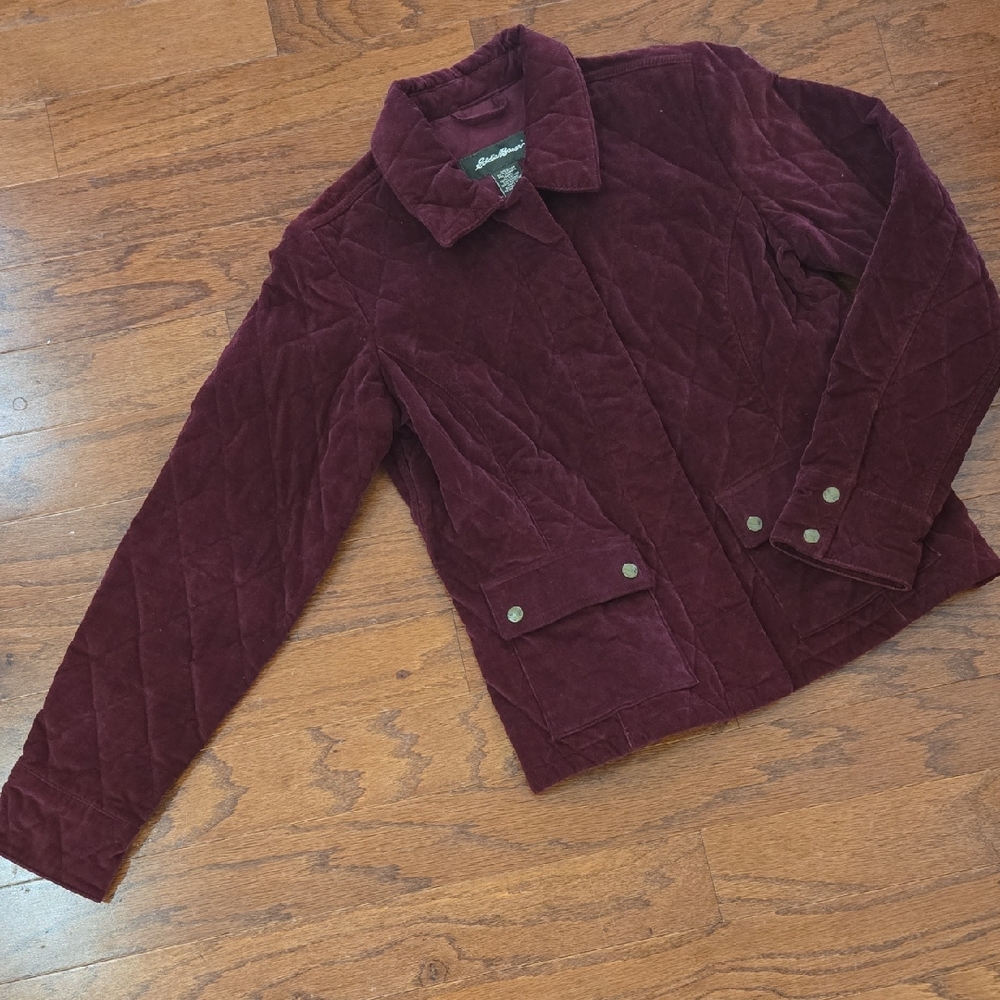 Women's Eddie Bauer Quilted Burgundy Jacket Size Small